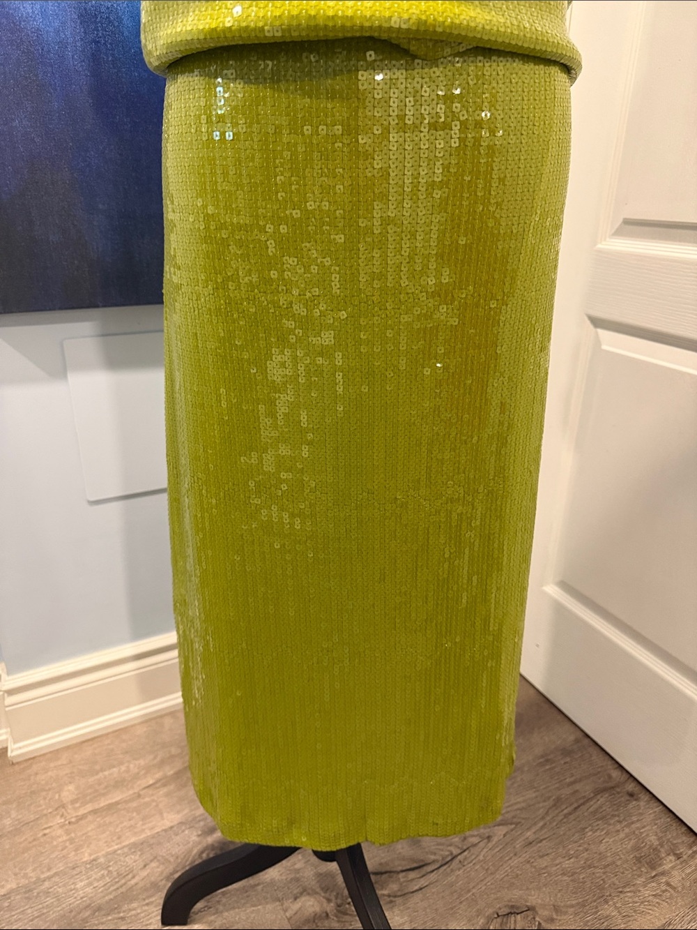 Addition Elle Chartreuse Sequin Midi Skirt + Top Set - Picture 3 of 13